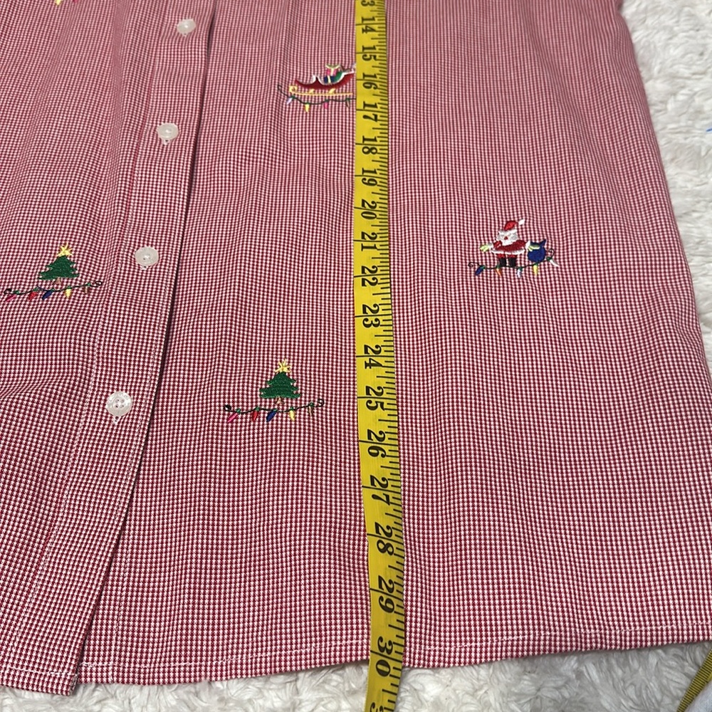 QUACKER FACTORY Christmas Large Checkered Button Down Shirt - Picture 11 of 14